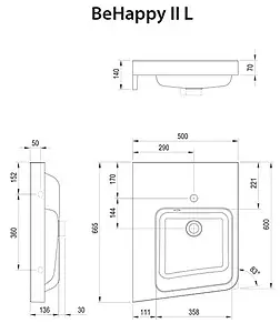 Раковина Ravak Be Happy II 50 L белый XJAL1100001 Раковина Ravak Be Happy II 50 L белый XJAL1100001, 2