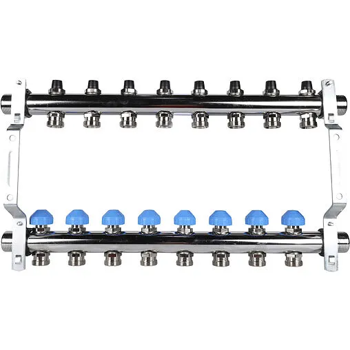 Группа коллекторная без расходомеров 8 отводов 1&quot;н/н x ¾&quot;ек Rehau HKV 12180811001