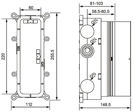 Душевая система с термостатом для ванны Timo Petruma чёрный матовый SX-5049/03SM