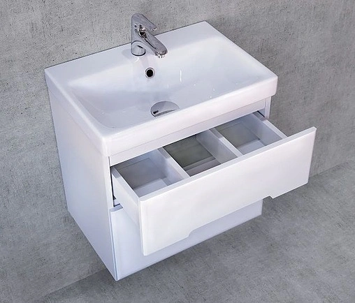 Тумба-умывальник подвесная Jorno Moduo Slim 60 белый Mod.01.60/P/W+S-UM-MOD6OSL/1