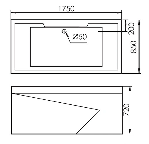 Ванна акриловая Gemy 175x85 L G9065 B L