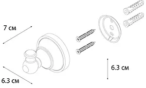 Крючок Fixsen Bogema хром/белый с рисунком FX-78505 Крючок Fixsen Bogema хром/белый с рисунком FX-78505, 3