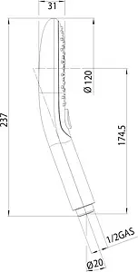 Лейка ручного душа Bossini Syncronia хром B00800.030 Лейка ручного душа Bossini Syncronia хром B00800.030, 2