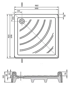 Поддон для душа Ravak Angela-90 PU A007701120, 3
