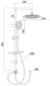Душевая система без смесителя Gross Aqua Space хром GA9014 Душевая система без смесителя Gross Aqua Space хром GA9014, 2