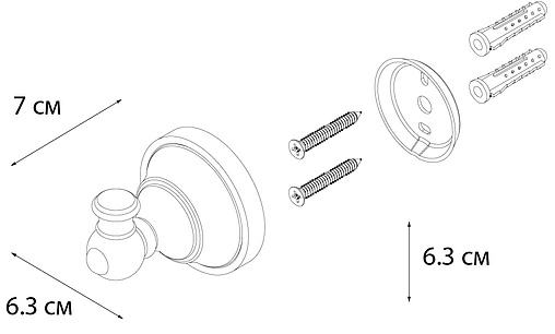 Крючок Fixsen Bogema хром/белый с рисунком FX-78505