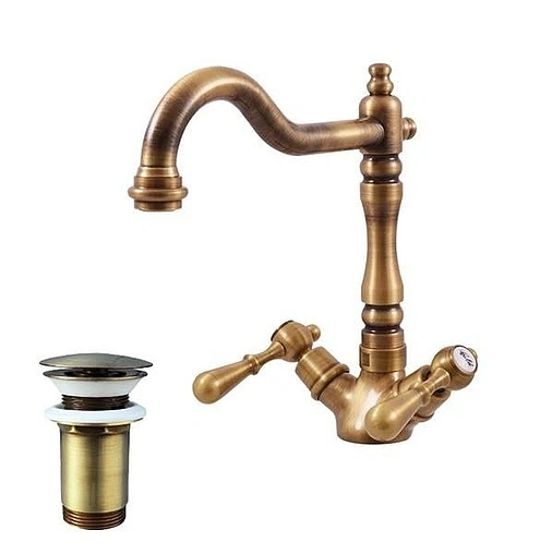 Смеситель для раковины Rav Slezak Morava retro бронза MK421.5/8SM