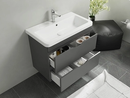 Тумба-умывальник подвесная ISVEA Neo 100 серый 21NGS329100E Тумба-умывальник подвесная ISVEA Neo 100 серый 21NGS329100E