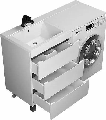 Тумба под умывальник напольная Uperwood UPD Tanos 60 белый с графитовыми вставками 291020259 Тумба под умывальник напольная Uperwood UPD Tanos 60 белый с графитовыми вставками 291020259