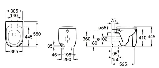 Унитаз приставной Roca Beyond белый 3470B7000