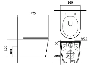 Унитаз подвесной безободковый Aquatek Вега черный матовый AQ1905-MB, 2