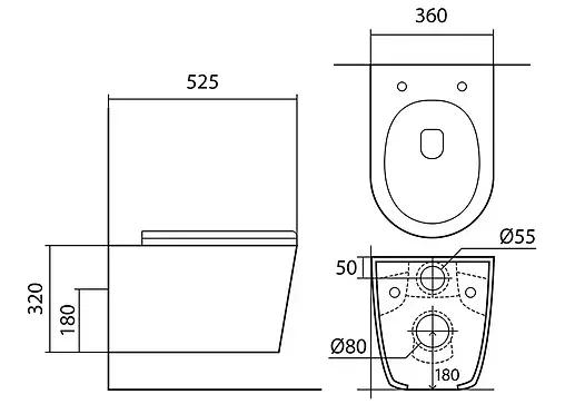 Унитаз подвесной безободковый Aquatek Вега черный матовый AQ1905-MB