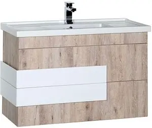 Тумба-умывальник Aquanet Мадейра 100 дуб кантри/белый 00183072+00182325 Тумба-умывальник Aquanet Мадейра 100 дуб кантри/белый 00183072+00182325, 1