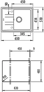 Мойка кухонная Teka Stone 45 S-TG 1B 1D тёмно-серый 115330048 Мойка кухонная Teka Stone 45 S-TG 1B 1D тёмно-серый 115330048, 2