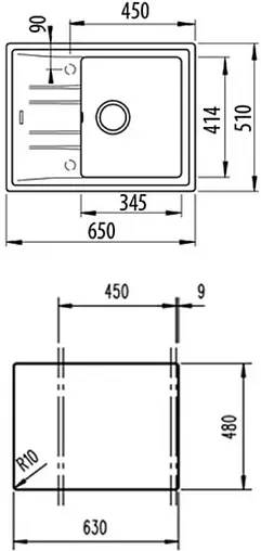 Мойка кухонная Teka Stone 45 S-TG 1B 1D тёмно-серый 115330048