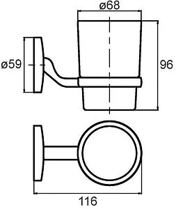 Стакан Milardo Cadiss хром CADSMG0M45, 2