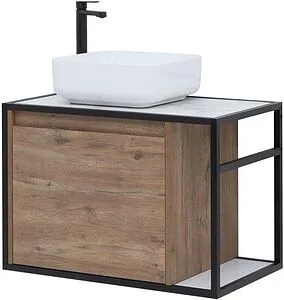 Тумба под умывальник подвесная Aquanet Nova Lite LOFT 75 L дуб рустикальный 00261658, 1