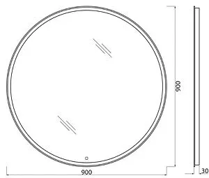 Зеркало с подсветкой BelBagno 90x90 SPC-RNG-900-LED-TCH, 2