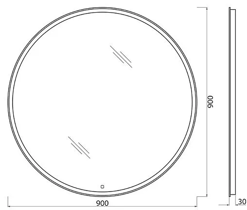 Зеркало с подсветкой BelBagno 90x90 SPC-RNG-900-LED-TCH