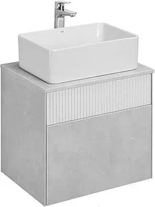 Тумба-умывальник подвесная Aquaton Марбл 60 слэйт/белый матовый 1A2761K1MH4C0, 1