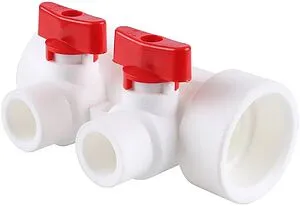 Коллектор запорный проходной 2 отвода красный 40мм x 20мм Kalde 3272-mnr-400220, 1