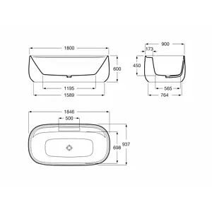 Ванна акриловая отдельностоящая Roca Beyond 180x90 248453000, 2