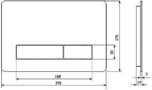 Клавиша смыва для унитаза KK-POL VITRUM METAL SLIM 350/PSM/008-00-00 шампань