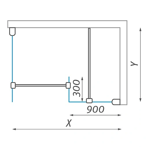 Душевое ограждение 1500мм прозрачное стекло Roltechnik Walk WALK I/1500 942-1500000-00-02