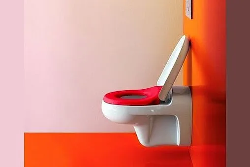 Крышка-сиденье для унитаза с микролифтом Laufen Florakids белый/красный 8.9103.1.062.000.1