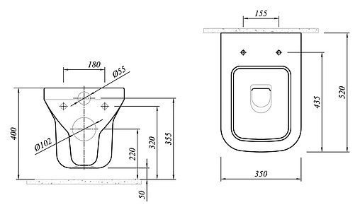 Унитаз подвесной Cezares Vale белый CZR-430 Унитаз подвесной Cezares Vale белый CZR-430