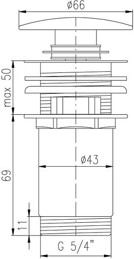 Выпуск автоматический для раковины с переливом Rav Slezak хром MD0483