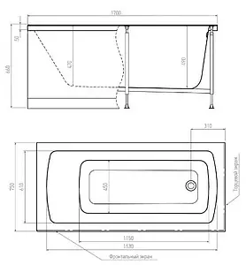 Ванна акриловая Alex Baitler Garda 170x75 00-A0006529 Ванна акриловая Alex Baitler Garda 170x75 00-A0006529, 2