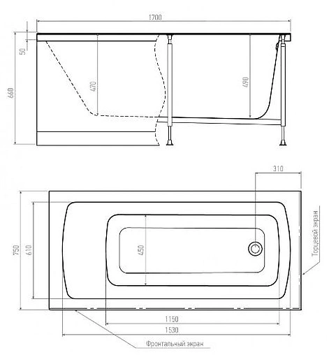 Ванна акриловая Alex Baitler Garda 170x75 00-A0006529