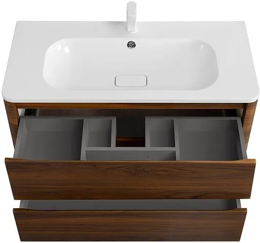 Тумба-умывальник подвесная Cezares Relax 80 дуб карамельный RELAX-800-2C-SO-RC-P+CZR-800/480-LV-MR-NV