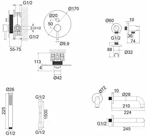 Смеситель для ванны скрытого монтажа WHITECROSS Y chrome хром YSET06CR Смеситель для ванны скрытого монтажа WHITECROSS Y chrome хром YSET06CR, 2