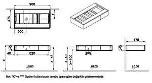 Тумба-умывальник подвесная VitrA Origin 90 L дуб 65675+, 2