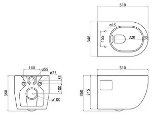 Комплект 5 в 1 BelBagno Eco CZR-526-TH-R/CZR-2040-SC/BB097/Q.CR с кнопкой хром глянцевый, 2