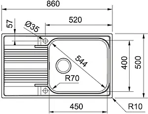 Мойка кухонная Franke Smart SRX 611-86 XL нержавеющая сталь 101.0368.321 Мойка кухонная Franke Smart SRX 611-86 XL нержавеющая сталь 101.0368.321, 2
