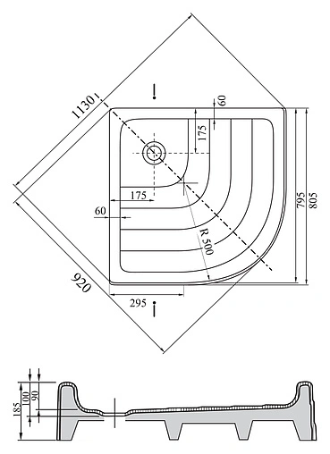 Поддон для душа Ravak Ronda-80 PU A204001120