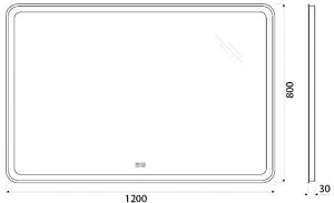 Зеркало с подсветкой BelBagno MARINO 120x80 с подогревом SPC-MAR-1200-800-LED-TCH-WARM Зеркало с подсветкой BelBagno MARINO 120x80 с подогревом SPC-MAR-1200-800-LED-TCH-WARM, 2