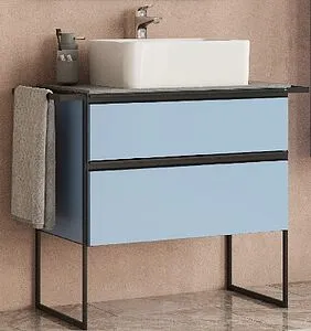 Тумба-умывальник подвесная Roca Domi 80 небесный синий ZRU9307871+ Тумба-умывальник подвесная Roca Domi 80 небесный синий ZRU9307871+, 1