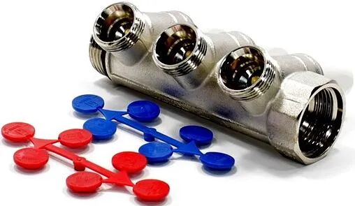 Коллектор запорный проходной 3 отвода 1&quot;в/н x ¾&quot;ек Rehau Rautitan 11316451001