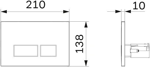 Клавиша смыва для унитаза Am.Pm Pro S I047038 черный матовый