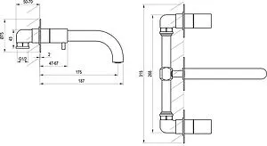 Смеситель для ванны скрытого монтажа Ravak Espirit графит X070314, 2
