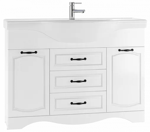 Тумба-умывальник напольный Домино Rich 120 белое дерево DR6005T+4640021060957