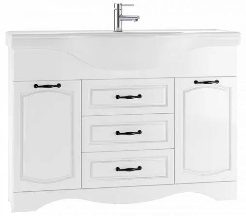 Тумба-умывальник напольная Домино Rich 120 белое дерево DR6005T+4640021060957