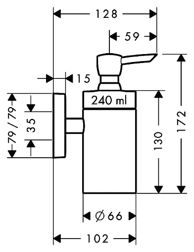 Дозатор для жидкого мыла Hansgrohe PuraVida хром 41503000