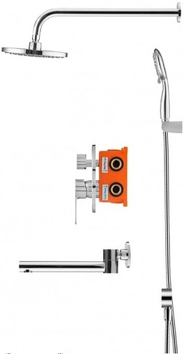 Душевая система со смесителем для ванны Swedbe Platta хром 5544