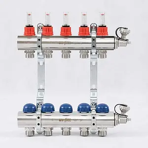 Группа коллекторная с расходомерами 5 отводов 1&quot;в/в x ¾&quot;ек Uni-fitt 440E4305, 1