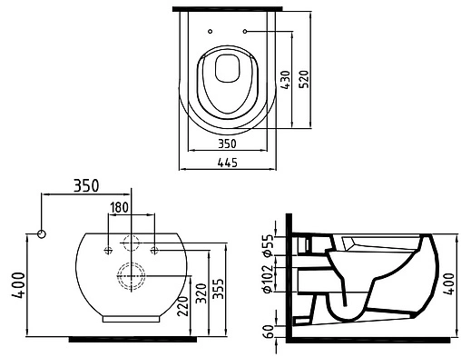 Унитаз подвесной безободковый с функцией биде Bien Flash белый FLKA052N1VP1W3000